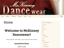Tablet Screenshot of mckinneydancewear.com